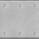 BESTTEN 3-Gang Blank Metal Wall Plate with hite or Clear Plastic Film, Corrosion-Resistant No Device Stainless Steel Outlet Cover, Standard Size, H4.53 x W6.38, Brushed finish