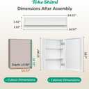 TokeShimi 14 x 18 White Recessed Medicine Cabinet with Mirror, Assembly Required, Medicine Cabinet for Bathroom, Stepless Adjustable Shelves, Beveled Aluminum Frame, DTC Hinge
