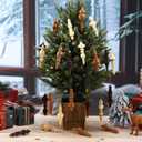 24 Pcs Christmas Paper Honeycomb Ornament 3.9 Inch Neutral Finial Glitter Honeycomb Hanging Decor 3D Colorful Finial Decoration for Xmas Tree Decoration Holiday Party Decor(Boho Color)