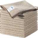 MR.SIGA Microfiber Cleaning Cloths, All-Purpose Surface Microfiber Towels, Streak Free Cleaning Rags, Pack of 12, Wheat, Size 32 x 32 cm(12.6 x 12.6 inch)