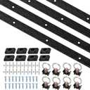 4ft 4pcs Aluminum L-Track Rail,48" L Track Rails Tie Down System,Include (8) O-Ring, (8) Black End Caps and Mounting Screws,Suitable for Secure Motorcycles,ATV,Use On Pickup Truck, RV, Open Trailer