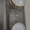 SheeChung 3 Pack Qtip Holder Bathroom Jar Set, Apothecary Mason Jar for Bathroom Vanity Home Storage Organizer, Qtip Dispenser for Cotton Swabs, Floss Picks, Farmhouse/Home Decor (Gold)