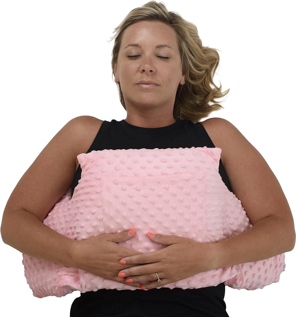 Zomaple Mastectomy Pillow - Post Surgery Pillow, Mastectomy Recovery Must Haves, Breast for After Heart Surgery, Reduction & Augmentation Patients Sleeping, Recovery Seatbelt Protection-Surgery Gift (Pink Gold Pillow Only)
