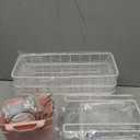 Pegboard Basket Organizers, Peg Board Large Baskets Hooks Bins Cups Tool Organizer 42 Pack Set, Wall Storage Display Hanging Accessories for Craft Office Stadio Shed Garage Organization (White & Pink)