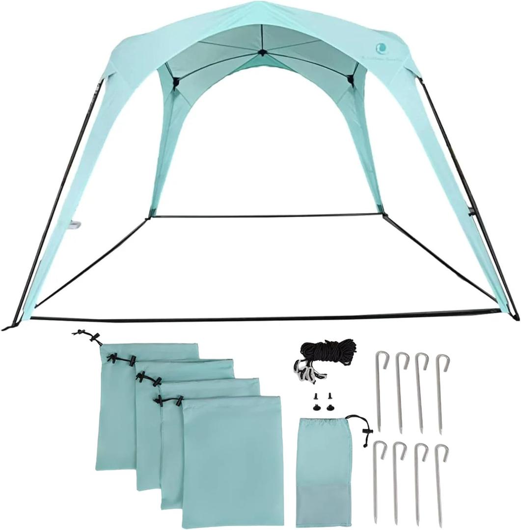 Pop N Go Beach Canopy Windproof, Beach Tent with Quick Setup, UV Shade, Lightweight & Portable Design Perfect for Beach Days, Outdoor Play, Camping & Family Adventures (Sweet Mint)