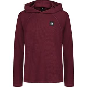 Under Armour Boys Long Sleeve Shirt, Crewneck, Lightweight and Breathable (Medium, Maroon Hooded)