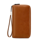 VONCOSS Women's RFID Blocking Leather Wallet - Large Capacity Double Zip Around Clutch with Wristlet,Secure Travel Purse and Phone Holder