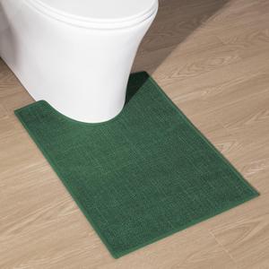 chakme Bathroom Rugs Mat U-Shaped 24x17, Ultra Thin Non Slip Bath Mat Small Quick Dry Absorbent Bath Mat for Bathroom Floor, (Green, U-24"x17")