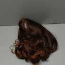 Wig with Bangs for Women | 16 Inch Layered Body Wave Synthetic Wig | Heat Resistant Yaki Fiber Natural Looking Shoulder Length Wigs | Synthetic Wig for Daily Wear - Auburn Mix Dark Brown