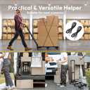 Voipvvii Folding Hand Truck 500lbs, Portable Heavy Duty Dolly Cart, 6 Wheels Collapsible Luggage Cart with 2 Elastic Ropes - Compact Trolley Cart for Easy Moving - Ideal Hand Cart for Travel and More (1.70, Black)