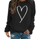 Love Heart Graphic Sweatshirt for Women Long Sleeve Love Gift Shirts Loose Casual Crewneck Valentines Day Shirts, XXL