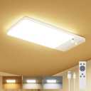 12000mAh Rechargeable Ceiling Light with Remote, Motion Sensor Shower Light for Inside Shower, Battery Operated Wireless Closet light, 3 Color Temperatures, No Wiring, Ideal for Pantry, Hallway