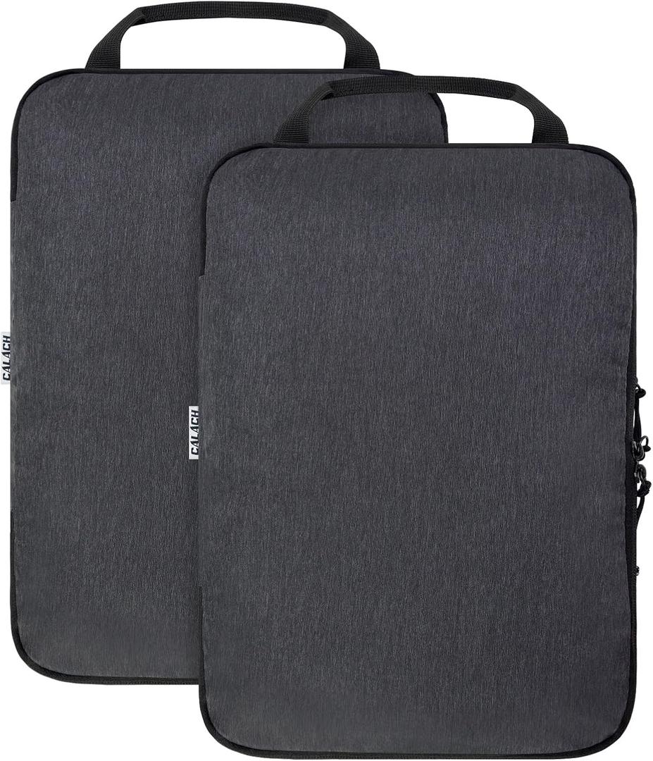 Compression Packing Cubes for Travel Accessories, 2 Set Compression Bags Travel Cubes for Packing Suitcase Luggage Organizer Bags Set, Black