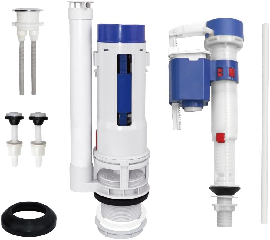 2-Inch Toilet Tank Replacement Kit with Dual Flush Valve - Easy Installation, Leak-Free Seal for Most 2-Piece Toilets