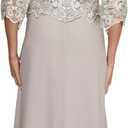 Le Bos Women's Embroidered MESH Cut Out Detail Long Dress Dress