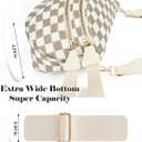 Black and White Checkered Crossbody Bag Bum Bag for Women,Spacious Checkered Purse Fanny Packs Belt Bag