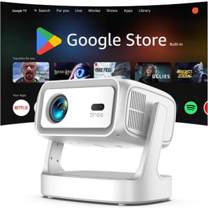 4K Projector with WiFi and Bluetooth, 2000 ANSI Outdoor Projectors with Built-in 10,000+ Apps, Bnoe Native 1080P Smart Proyector for Home Theater Movie with Dual Speaker and Voice Control & Auto Focus