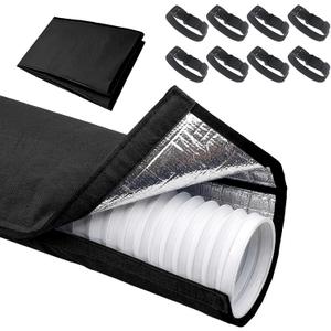 Portable AC Hose Insulation Sleeve, Portable Air Conditioner Hose Cover Wrap,Fits for 5" & 5.9" Diameter Exhaust Hose,Insulated Hoses Duct Vent Cover, Easy to Install with 8 Adjustable Straps