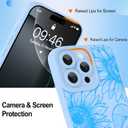 Fiyart Designed for iPhone 16 Pro Max Case Cute Flower Floral Sunflowers Design,Soft Slim TPU Anti-Scratch Phone Cover for Women Girls 6.9"-Blue