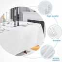 VidaFete Table Cloth 90 * 132inch 10 Pack Rectangle Tablecloth Polyester, Stain Wrinkle Resistant Polyester Dining Table Cover for Kitchen Dinning Party Wedding Rectangular Tabletop Decoration(White)