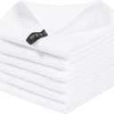 Homaxy 100% Cotton Waffle Weave Kitchen Dish Cloths, Ultra Soft Absorbent Quick Drying Dish Towels, 12 x 12 Inches, 6-Pack, White