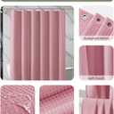 Inhousolu Fabric Shower Curtain Waffle Weave, 230 GSM Heavy Duty, Weighted Hem, 14 Metal Hooks, Water Repellent, Machine Washable, Hotel Spa Luxury Bath Curtain Set, 72 x 72 Inch, Pink