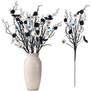 LUCOSIU 3PCS Halloween Decoration Pumpkin Artificial Floral Picks, Eyes Halloween Branches Decorations for Vase Home Indoor Party Décor