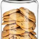 1 Gallon Glass Cookie Jar with Matte Black Metal Lids Airtight Storage Container - Ideal for Food, Treats, Candy, Dried Food - Perfect for Kitchen or Laundry Room - Pack of 1