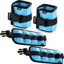 Hollowfly 2 Pairs Ankle Wrist Weights for Land or Aquatic Exercise Aqua Cuffs Aqua Aerobics Fitness Bands for Ankle and Wrist Adjustable Weights for Swimming Pool Workout Equipment (1lb, Blue)
