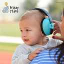 Baby Headphones for Noise Protection - 1 Count Blue Over-Ear - Adjustable Headband & Padded Earcups - Infant Noise Blocking Earmuffs & Toddler Ear Muffs 0-24 Months