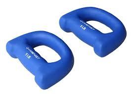 GYMENIST Set of 2 Hand Shaped Neoprene Exercise Workout Jogging Walking Cardio Dumbbells Pair (1-LB Blue)