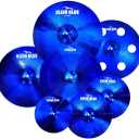 Titanium Color Cymbals Set  7-Piece Drum Cymbal Pack for Acoustic Kits  Red/Blue/Black  Lightweight, Durable & Stage-Ready  Direct from Manufacturer (Blue)