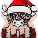 Christmas Highland Cow Tufted Rug Bath Mat Scottish Highland Cow Shaped Floor Mat Softness Bathmat Aesthetic Floor Carpet for Bathroom Kitchen Bedroom Xmas Decoration 24" x 20"