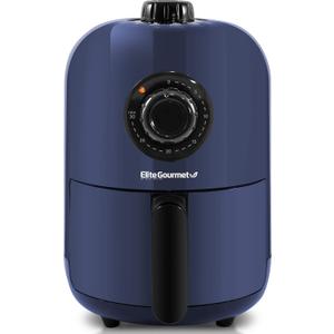 Elite Gourmet EAF1121BG Personal 1.1 Qt. Compact Space Saving Electric Hot Air Fryer Oil-Less Healthy Cooker, Timer & Temperature Controls, 1000W (Blue Gray)