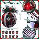 Tinlade 100 Pcs Disposable Christmas Balls Placemats 13 Inch Diameter Paper Red Green Round Christmas Place Mats for Festival Table Xmas Holiday Party(Country)