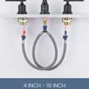 Quick Connect Faucet Hose Replacement, 16 Inch Hot & Cold Water Supply Lines for Widespread Faucet, Bathroom 3 Holes Faucet Water Mixer Line with Fast Lock