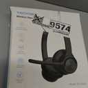 TECKNET Wireless Headset, Bluetooth Headset with AI Noise Cancelling Microphone - Rechargeable Bluetooth V5.2 Headphones, 50H Playtime & Mic Mute, On Ear Headphones for Trucker/Remote Work/Call Center (Deep Black)