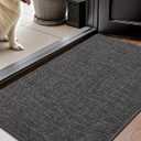 Color&Geometry Thin Door Mat Indoor Entrance Non Slip Rubber Backed, 24"x36" Indoor Door Mats for Entryway, Dirt Trapper Doormat, Washable Front Door Rugs, Charcoal Grey