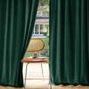 MIULEE Non-See-Through Privacy Linen Curtains 2 Panels, Christmas Emerald Green Light Filtering Window Curtains Textured Back Tab Semi Sheer Drapes for Bedroom Living Room, 52 x 96 Inches Long