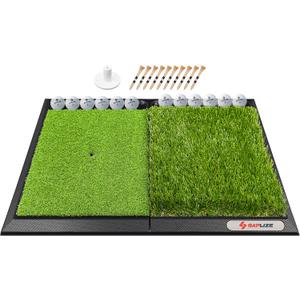 SAPLIZE Foldable Heavy-Duty Golf Hitting Mat with 10mm EVA Backing for Indoor/Outdoor Swing & Chipping, Golf Accessories & Gift for Men & Women, 25" X 17"