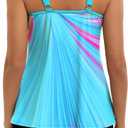 Arolina Tankini Swimsuits for Women Tummy Control Two Piece Bathing Suits Flowy Swim Tops with Boy Shorts (L)