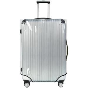 Explore Land Clear Luggage Cover Tough Protector Fits for 30 Inches Suitcase for Travel Airplane (PVC, XL)
