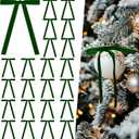 Artmag 24 Pcs Velvet Bows for Christmas Tree Rustic Bows Velvet Christmas Ornaments for Door Garland Wreath Gift Party Holiday Decoration (Width of 5/8",Dark Green)
