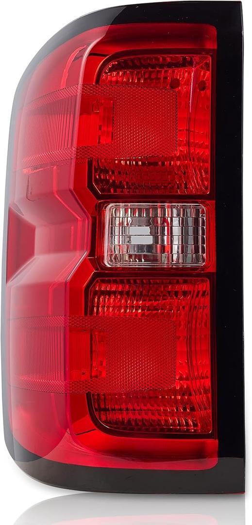 Tail Light Assembly Compatible with 2014-2019 Chevy Silverado 1500 2500HD 3500HD and GMC Sierra, Driver Side Left, Red Lens