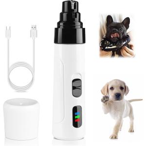 2-Speed Silent Groom Pro Nail Grinder, Rechargeable Quiet Dog Nail Trimmer, Gentle Electric Pet Nail Grinder Tool for Medium Small Dogs & Cats