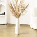 Ceramic Large White Vase, 18" Tall Floor Vase, Big Decorative Flower Vases for Floor Table Decor Living Room Modern Home Office Bedroom, Farmhouse, Glossy Glaze (18 Inch Tall)