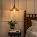 Pendant Lights Kitchen Island 2 Pack 9.84 Vintage Pendant Lighting Textured Glass Shade Small Hanging Lights Fixture Single Farmhouse Chandelier for Dining Room Bedroom Bar, Adjustable Height (gold and wood)