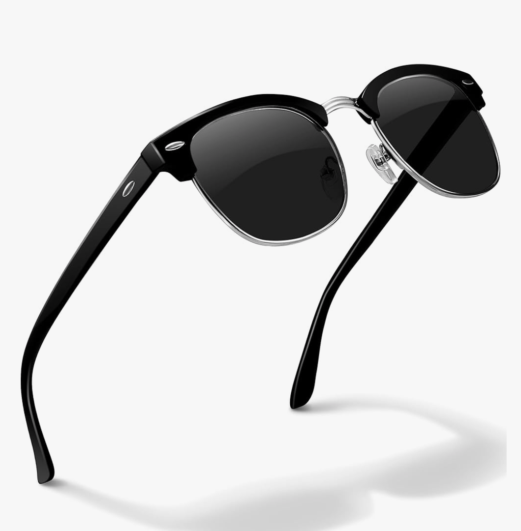 livho Rimless Trendy Polarized Sunglasses Men Women, Retro Sun Glasses for Men Women 2025, Semi Rimless UV Protection Shades