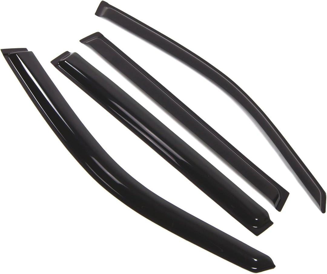 Outside Mount Window Vent Visors Rain Guards Compatible with Honda Pilot 2003-2008 | Side Window Wind Deflectors Rain Shields | Black Tinted, 4 Pcs Set, BGWV-241
