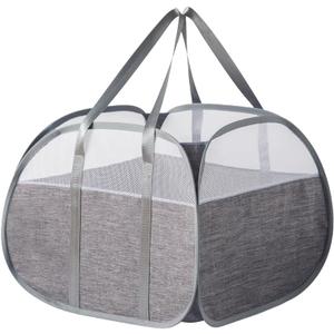 YOHOOLYO 95L Toy Storage Basket Box Chest for Boys Baby Toddler Kids, Collapsible Pop Up Large Mesh Toy Organizer Bin with Handles for Living Room Area, Playroom, Closet (Grey)